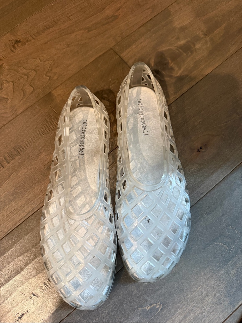 Women’s clear silver jelly shoes